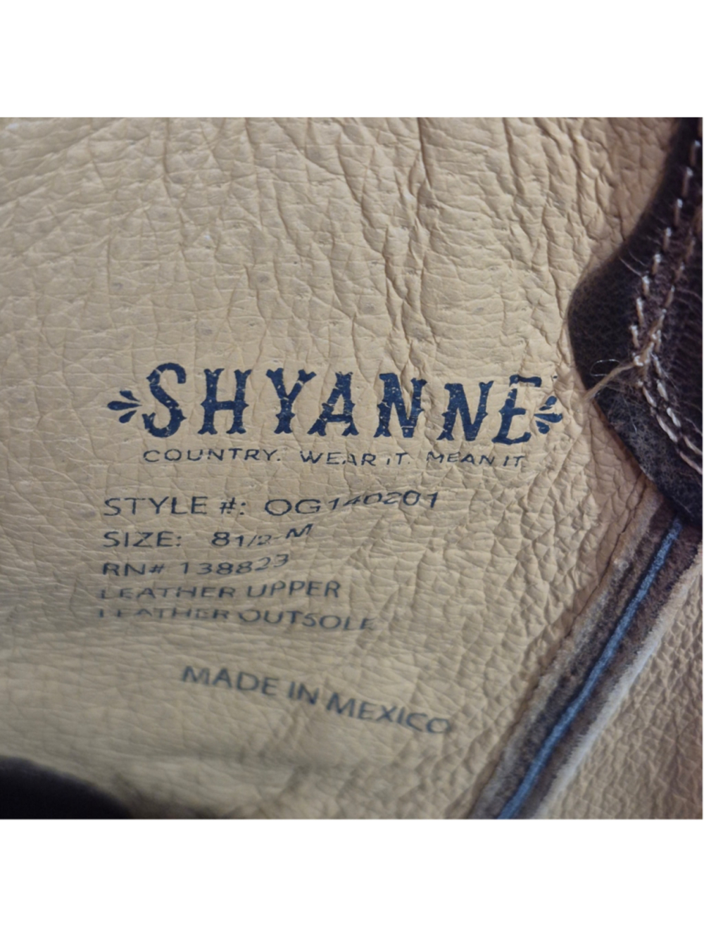 Women's ShyanneBrown Leather Cowgirl Western Boots 8.5 - Picture 8 of 10